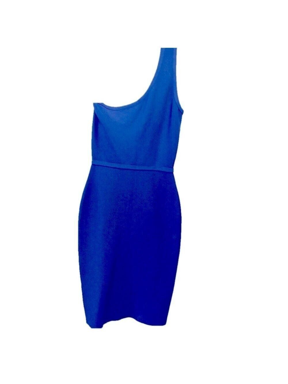 BCBG MAXAZRIA Dress, SZ XS, PTP 14”, L 37”, Body hugging shape, beautiful Blue - Picture 5 of 12